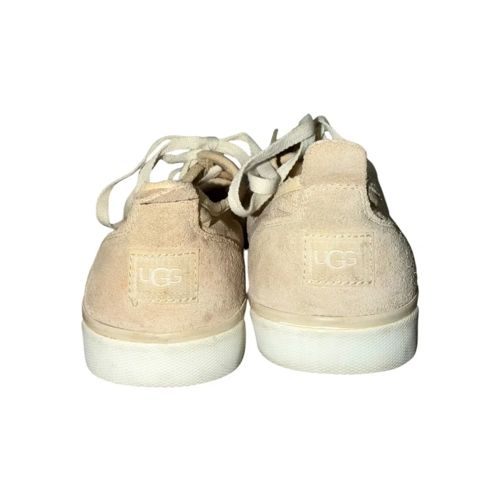 UGG Linen Canvas Lace Up Sneakers Beige Casual Comfort Shoes Women‎ 8.5 Metallic